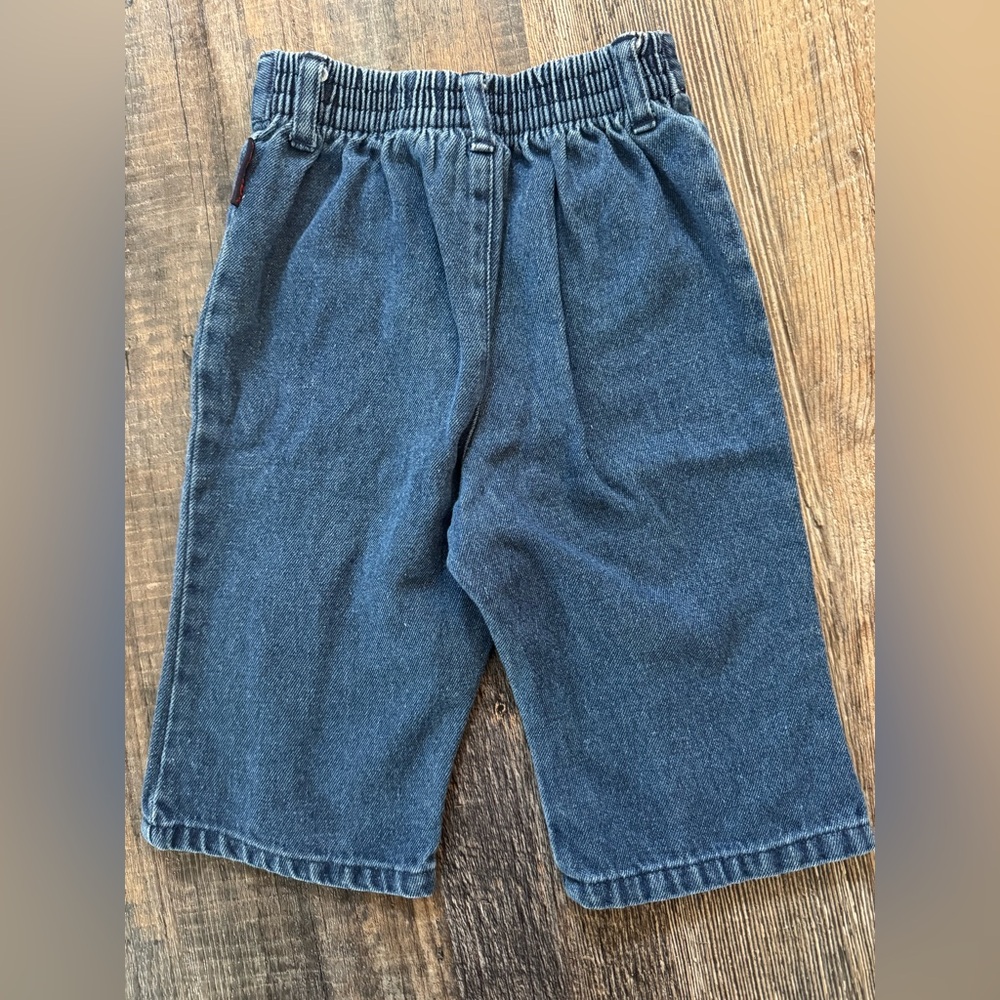 2002 Elmo Denim Pants with Red Plaid Trim and Embroidery - Picture 6 of 9